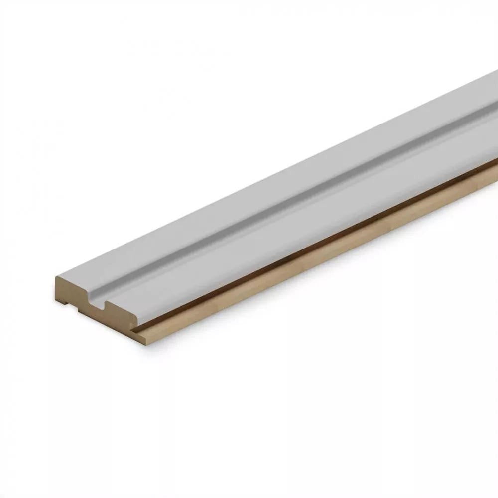 Profilo SX doga 3D Legno in MDF colore White mis. 66,5 x 16 x 2750 mm