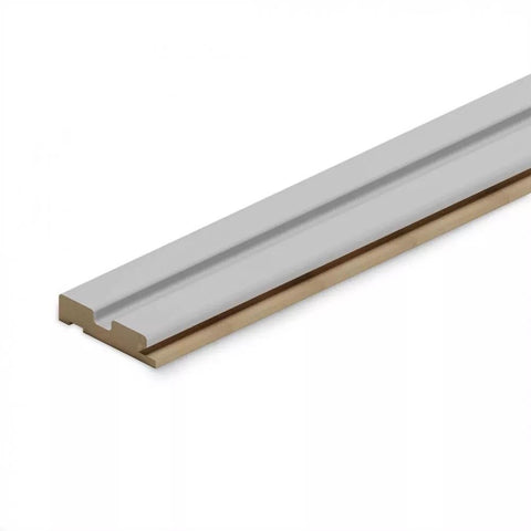 Profilo SX doga 3D Legno in MDF colore White mis. 66,5 x 16 x 2750 mm