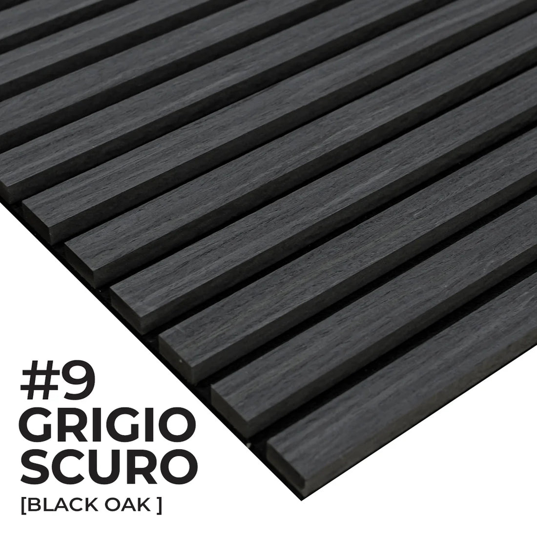 Pannelli acustici fonoassorbenti Grigio Scuro Black Oak