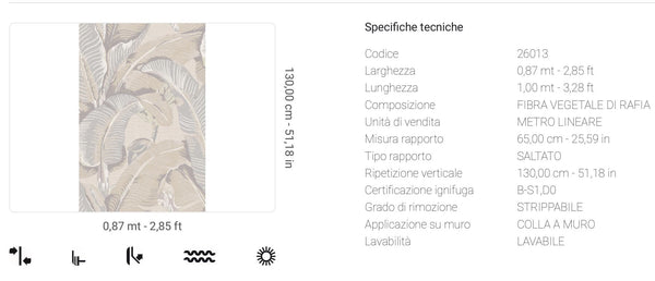 Carta da Parati Scalamandré JV Design Licence cod. 26013 FIBRA VEGETALE DI RAFIA