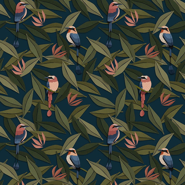Carta da Parati Studio Ditte Birds Wallpaper Blue