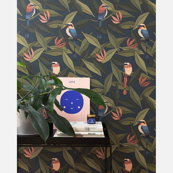 Carta da Parati Studio Ditte Birds Wallpaper Blue