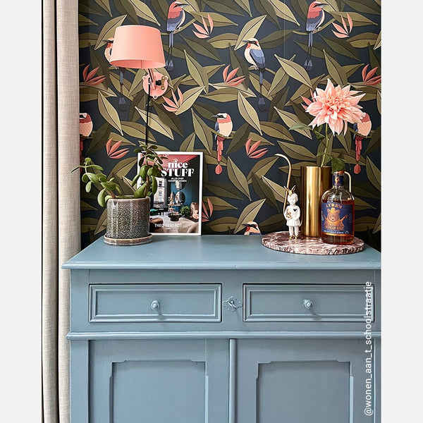 Carta da Parati Studio Ditte Birds Wallpaper Blue