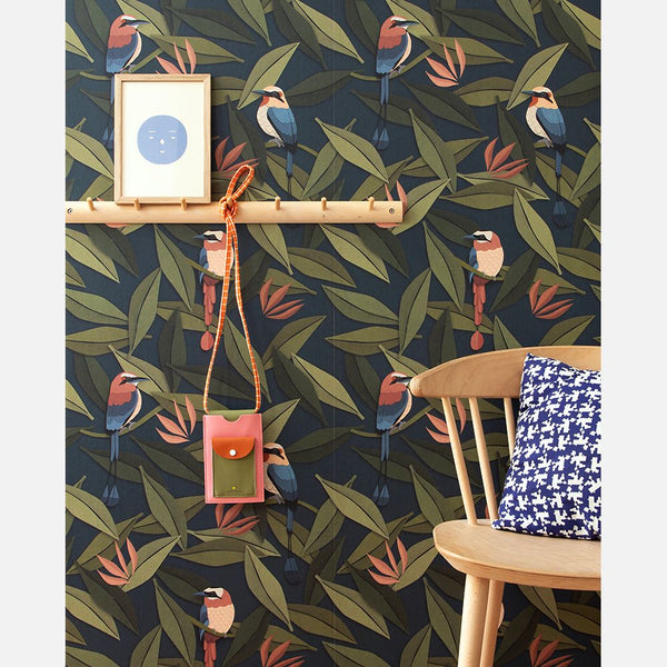 Carta da Parati Studio Ditte Birds Wallpaper Blue