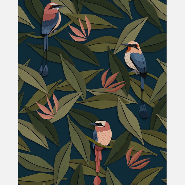 Carta da Parati Studio Ditte Birds Wallpaper Blue