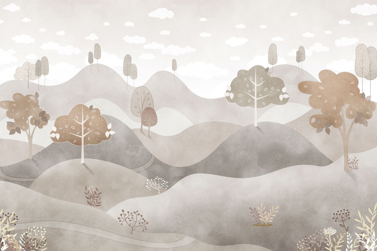 Carta da Parati al MQ Colline pietrose Rimura Italian Design