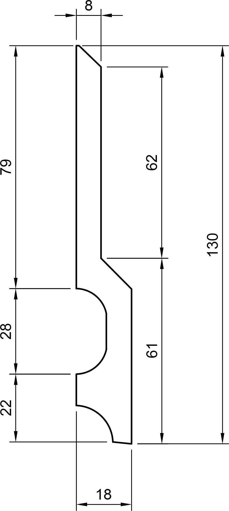 Battiscopa in polimero Ard Italia CF14 misura 2000x18x130 mm