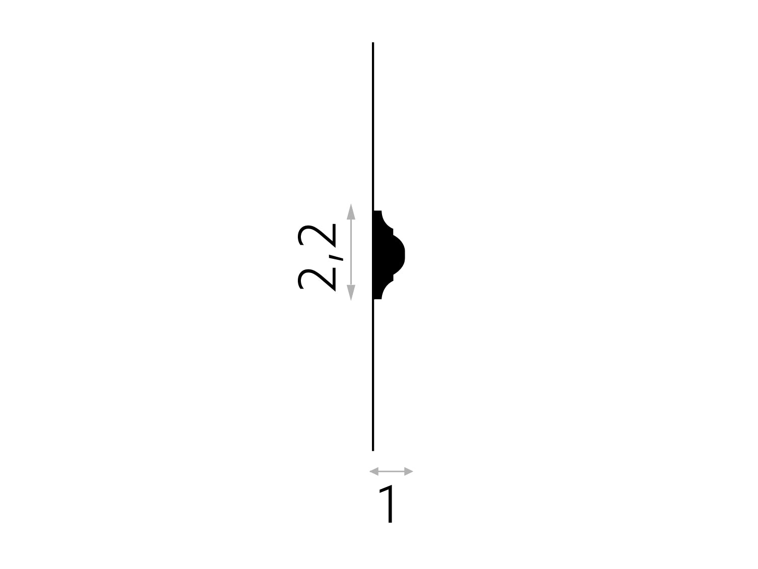Cornice per boiserie polyforce 2,2x1x200 cm cod. MD003