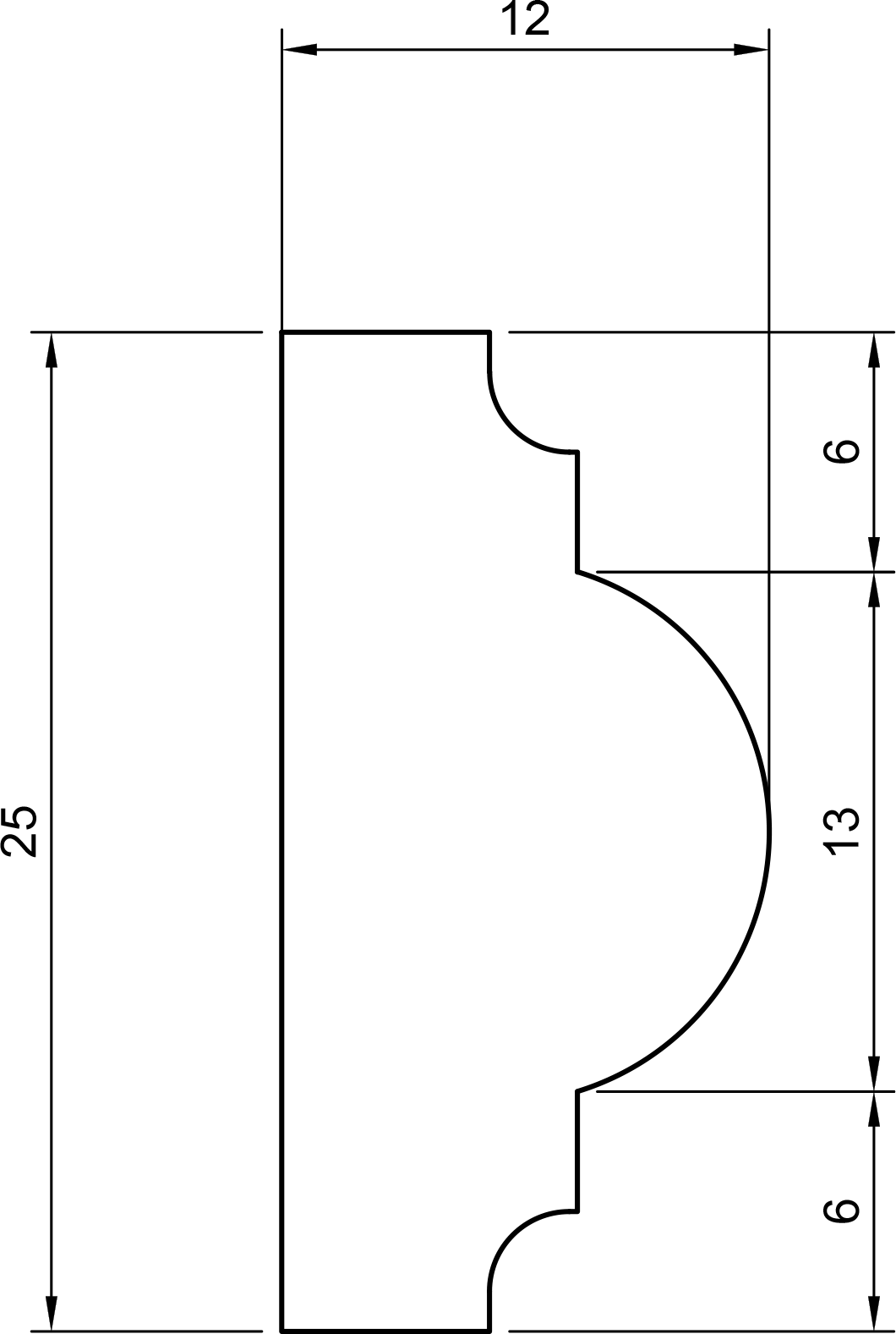 Cornice in polimero Ard Italia CW10 misura 2000x25x10 mm