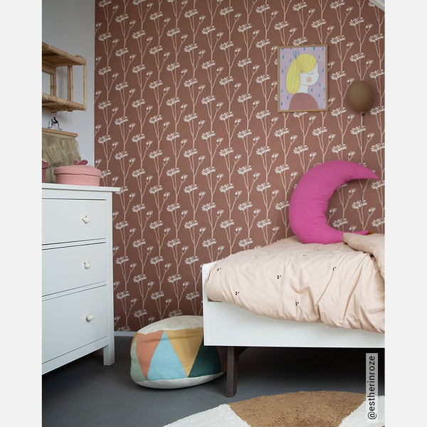 Carta da Parati Studio Ditte Chamomile Wallpaper Brown