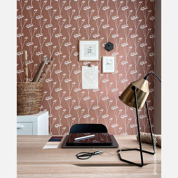 Carta da Parati Studio Ditte Chamomile Wallpaper Brown