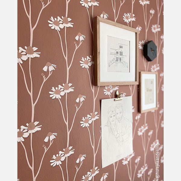 Carta da Parati Studio Ditte Chamomile Wallpaper Brown