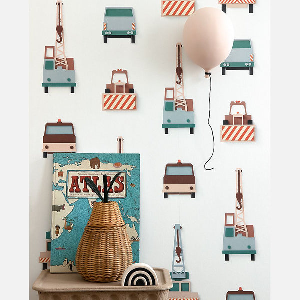 Carta da Parati Studio Ditte Crane Truck Wallpaper White