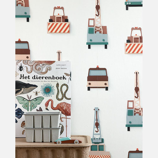 Carta da Parati Studio Ditte Crane Truck Wallpaper White