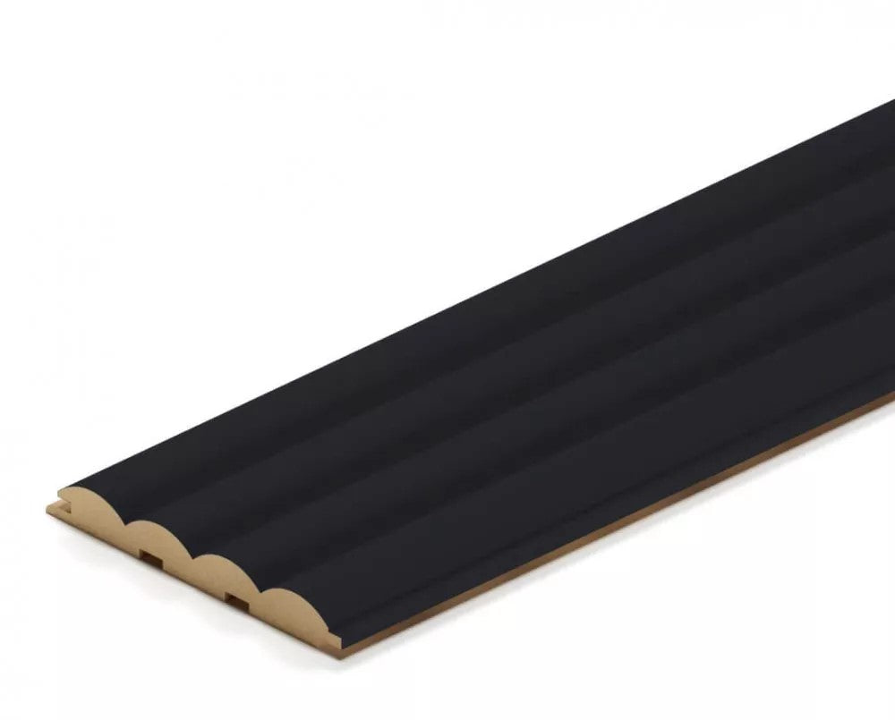 Doga Onde 3D in MDF colore Black  mis. 115 x 12 x 2750 mm