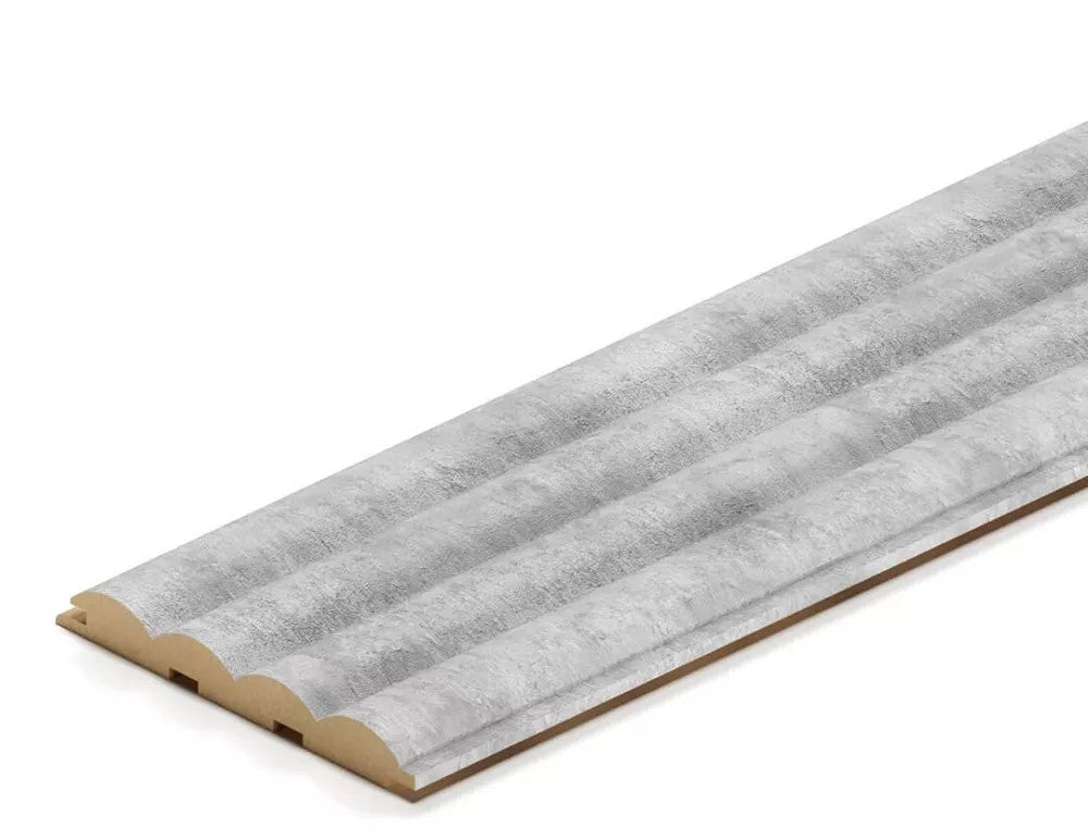 Doga Onde 3D in MDF colore Grigio Cemento mis. 115 x 12 x 2750 mm