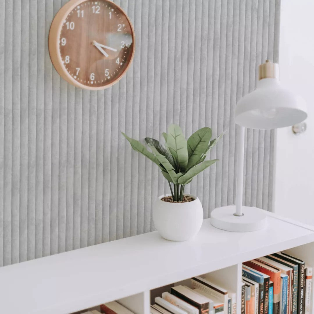 Doga Onde 3D in MDF colore Grigio Cemento mis. 115 x 12 x 2750 mm