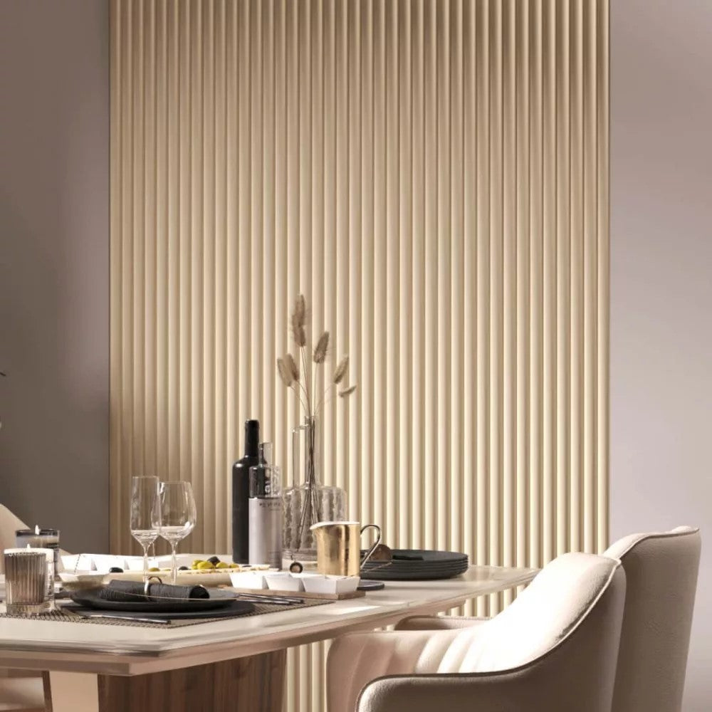 Doga Onde 3D in MDF colore Palomino mis. 115 x 12 x 2750 mm