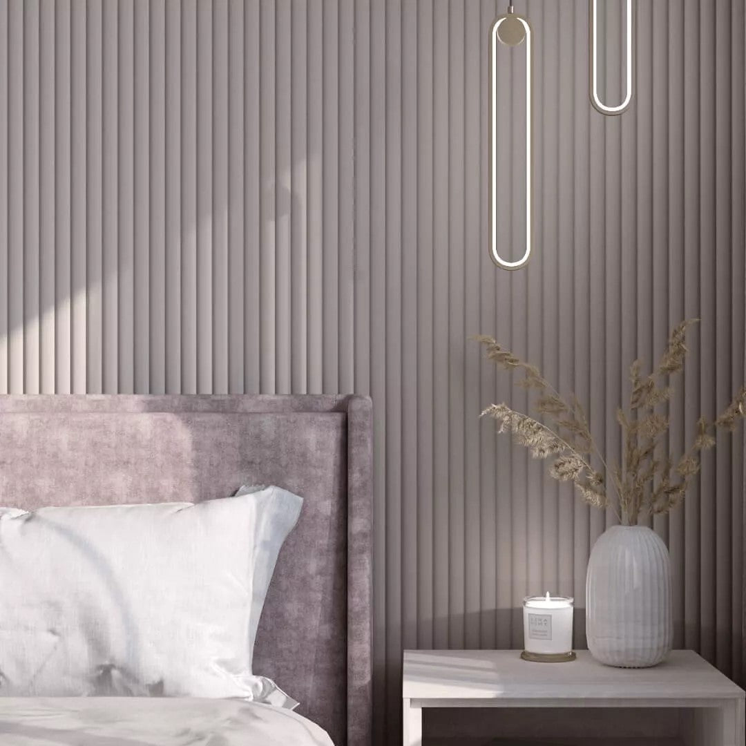 Doga Onde 3D in MDF colore Sandgrau mis. 115 x 12 x 2750 mm