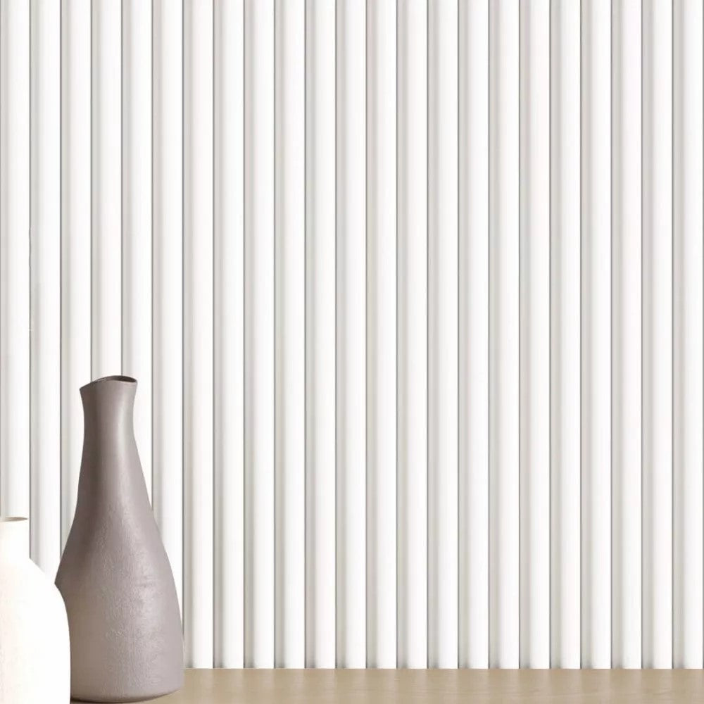 Doga Onde 3D in MDF colore White mis. 115 x 12 x 2750 mm