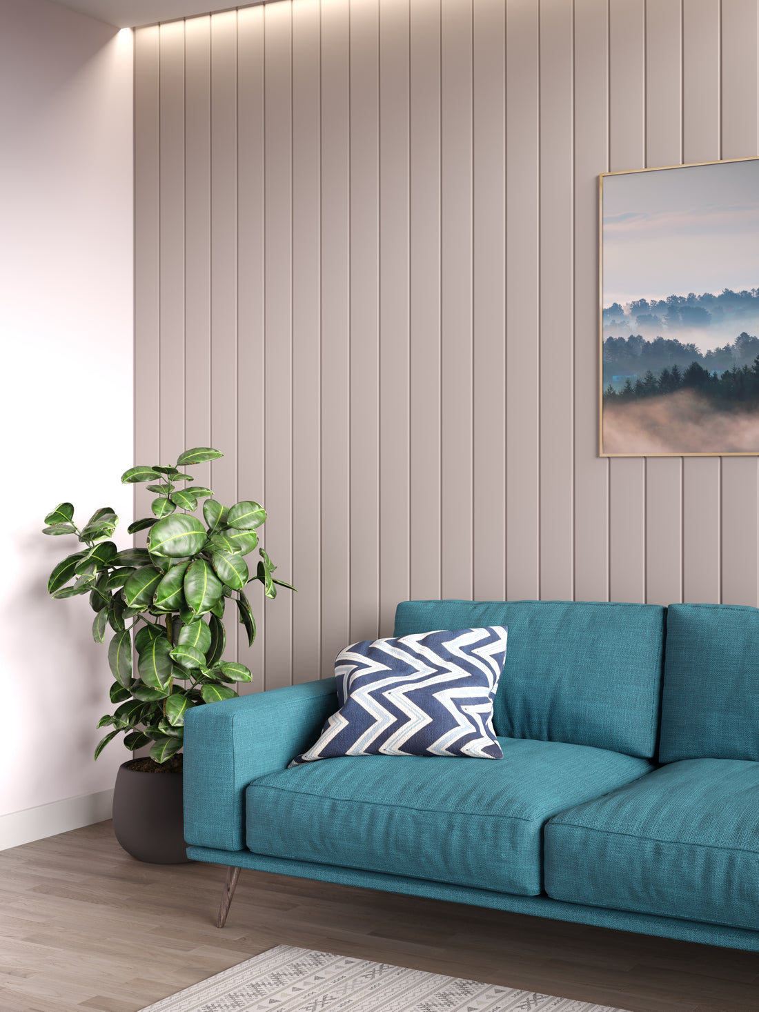 Doghe Listelli in MDF colore Grigio ghiaccio  mis. 120 x 8 x 2750 mm - OFFERTISSIMA