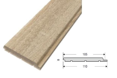 Doghe Listelli in MDF colore Naturale  mis. 120 x 8 x 2750 mm - OFFERTISSIMA