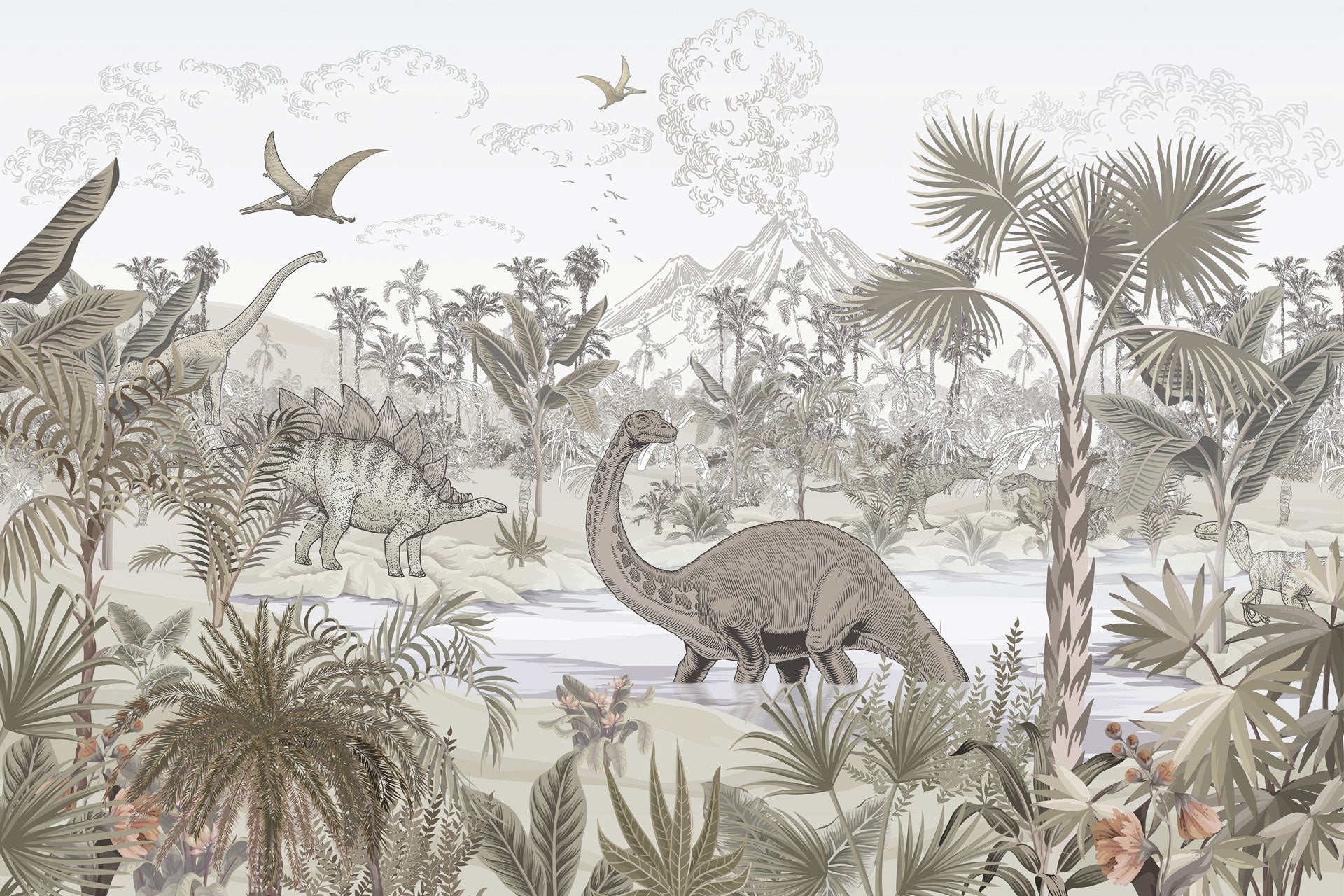 Carta da Parati al MQ Dinosafari Rimura Italian Design