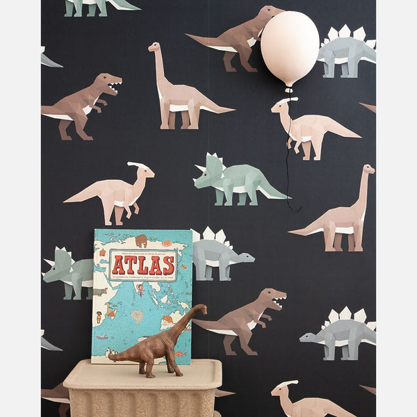 Carta da Parati Studio Ditte Dinosaur Wallpaper Dark