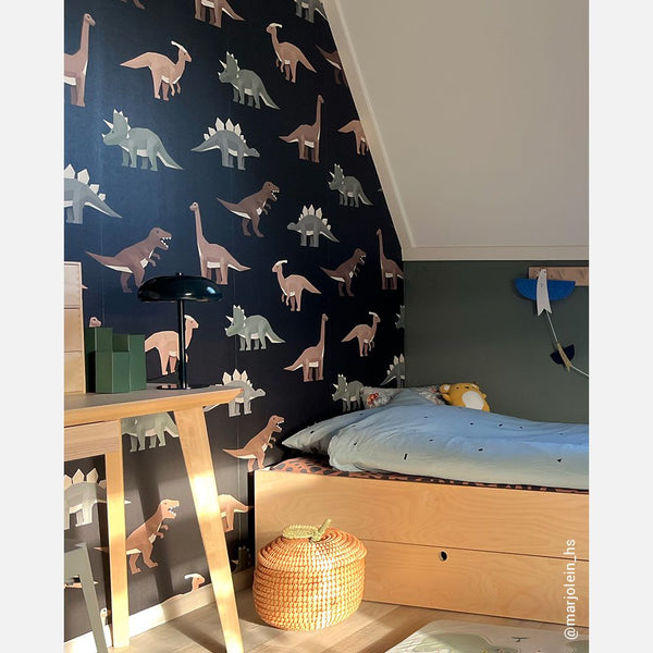 Carta da Parati Studio Ditte Dinosaur Wallpaper Dark