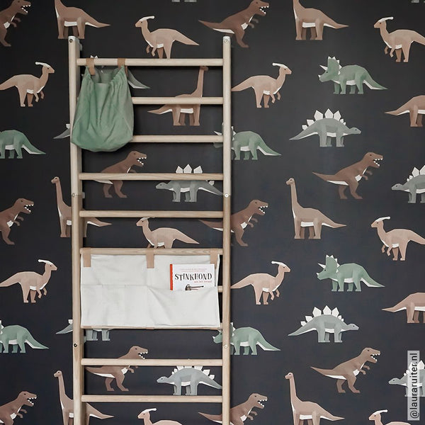 Carta da Parati Studio Ditte Dinosaur Wallpaper Dark
