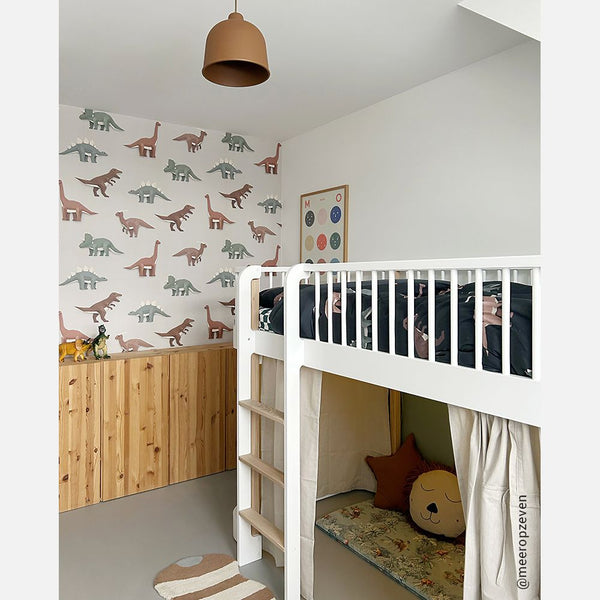 Carta da Parati Studio Ditte Dinosaur Wallpaper Light Grey