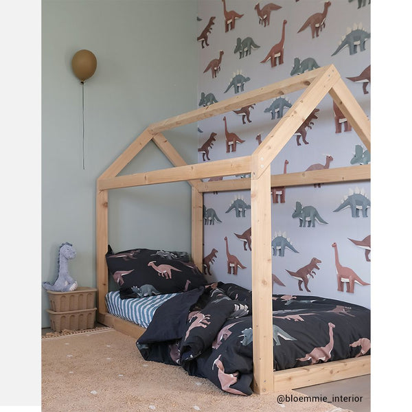 Carta da Parati Studio Ditte Dinosaur Wallpaper Light Grey