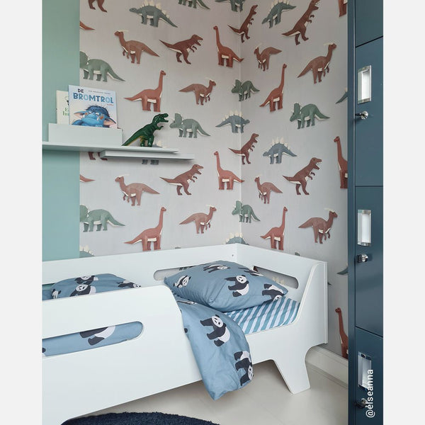 Carta da Parati Studio Ditte Dinosaur Wallpaper Light Grey