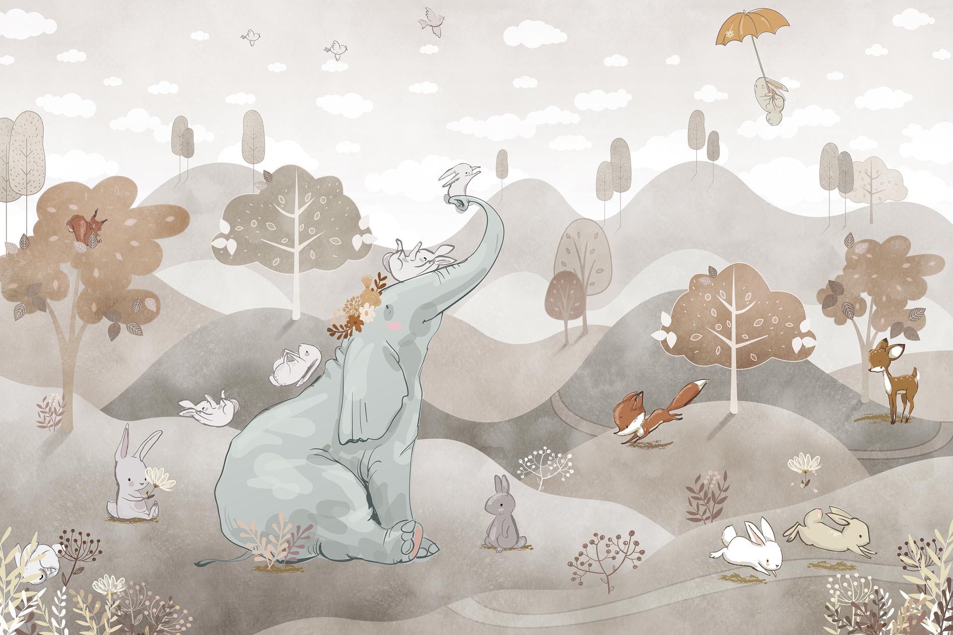 Carta da Parati al MQ Elephant Hill Rimura Italian Design