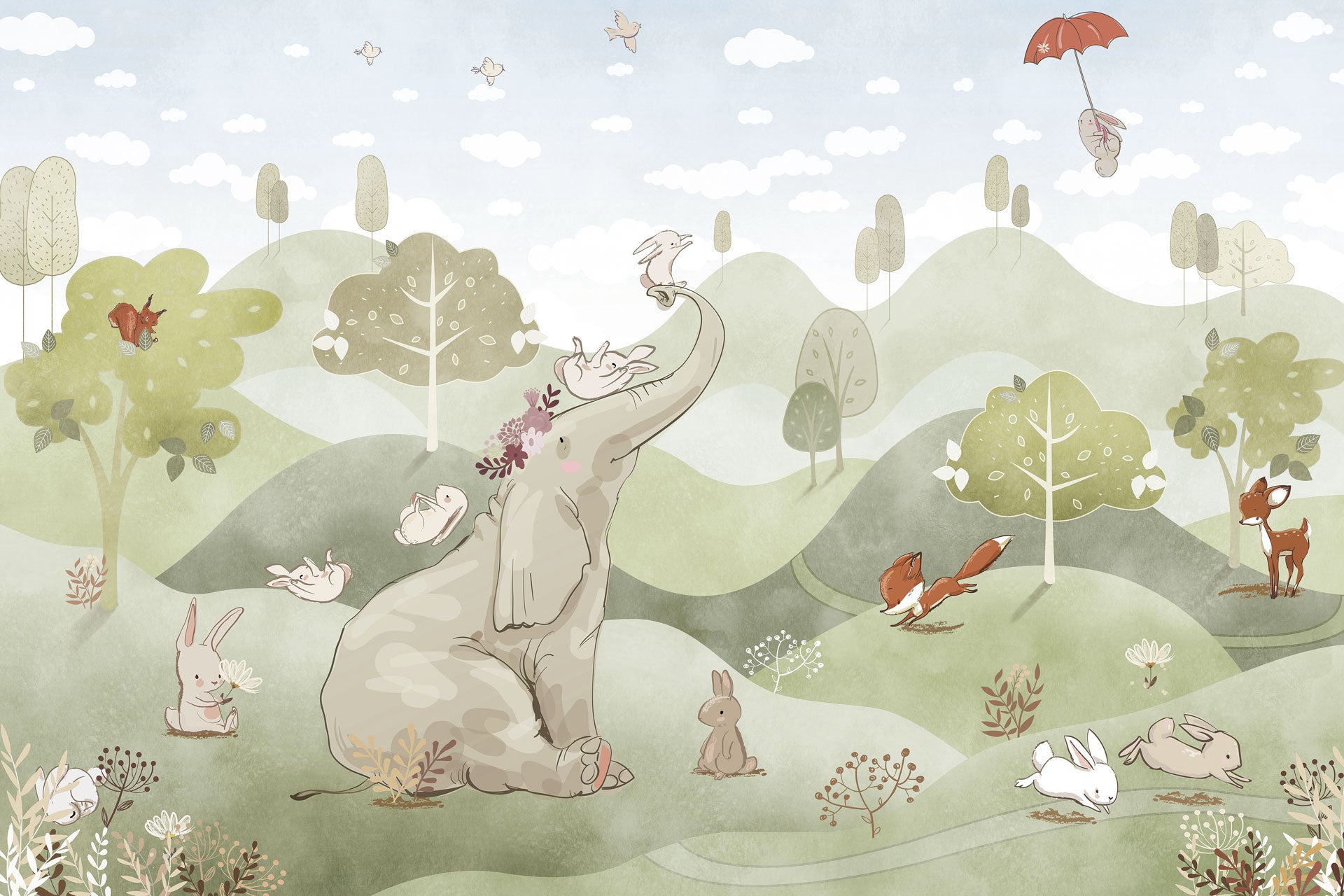 Carta da Parati al MQ Elephant Hill Rimura Italian Design