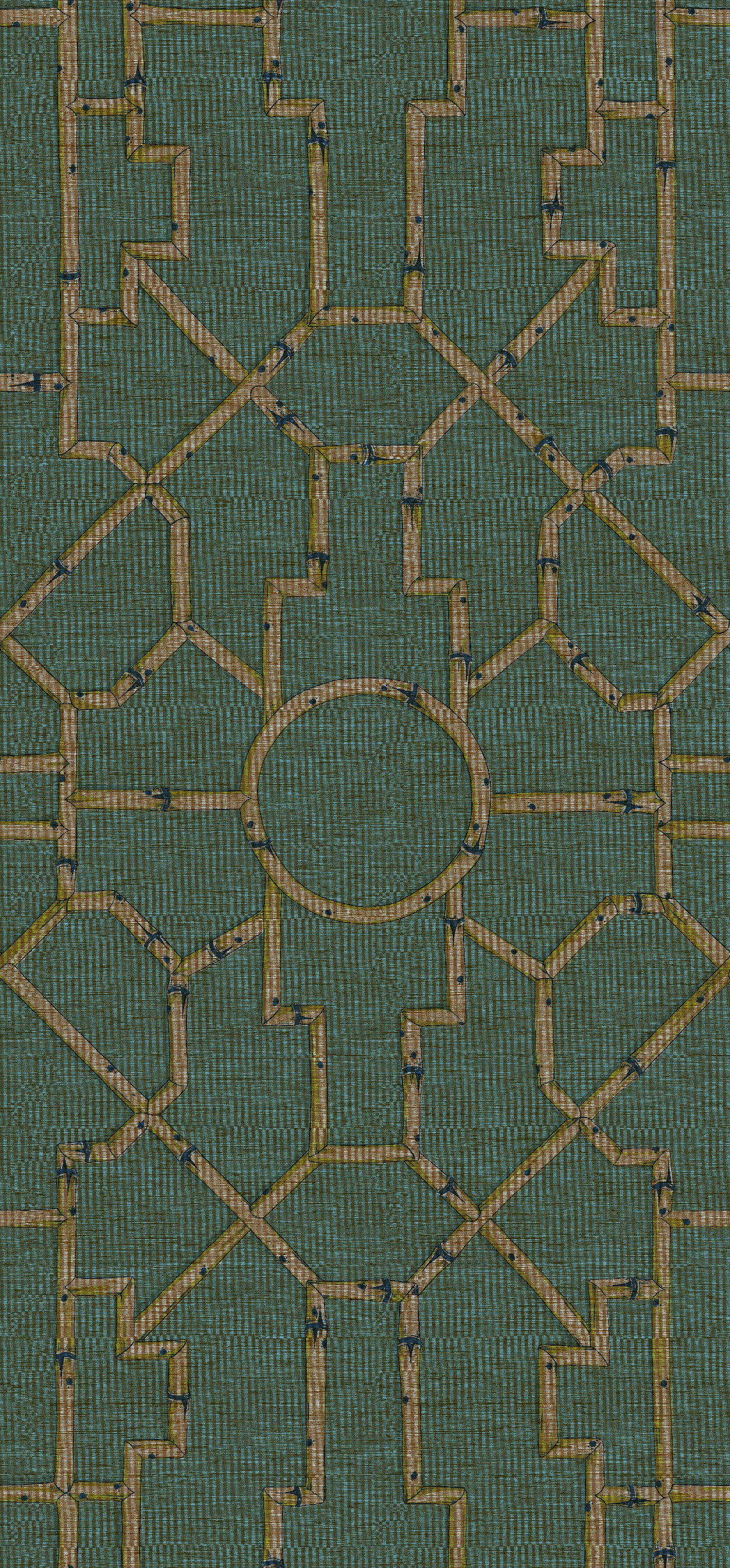 Carta da Parati Scalamandré JV Design Licence cod. 26016 FIBRA VEGETALE DI RAFIA SU FOGLIO METALLICO