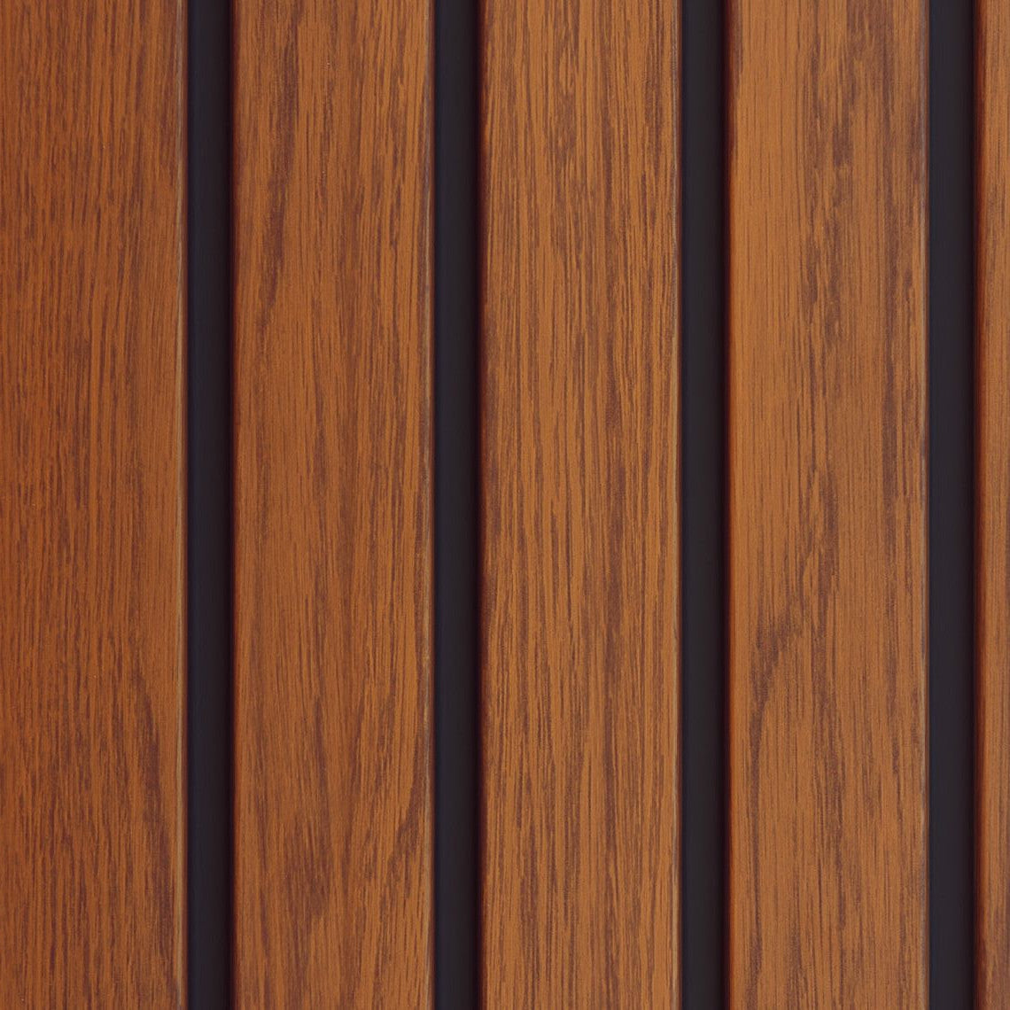 Pannello doghe per esterni FRONTO in PVC-U colore BLACK GOLDEN 295X28,3X1,2 cm