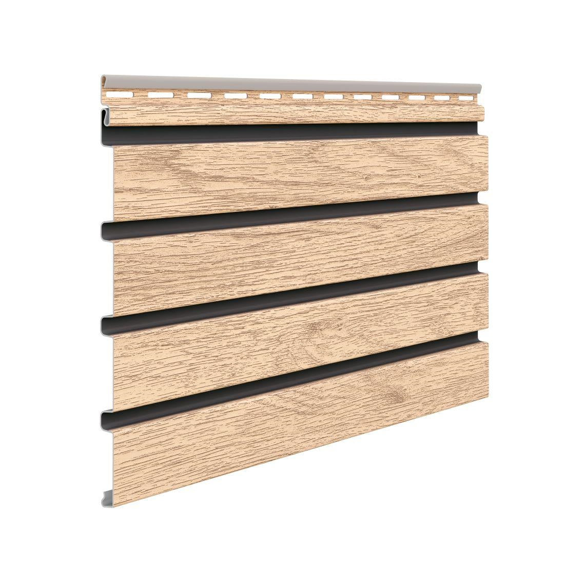 Pannello doghe per esterni FRONTO in PVC-U colore BLACK LIGHT 295X28,3X1,2 cm