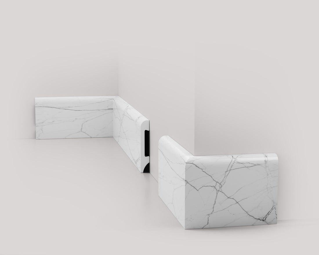 Battiscopa in polimero Ard Italia JT1137/311 misura 2000x14x85 mm Bianco Carrara