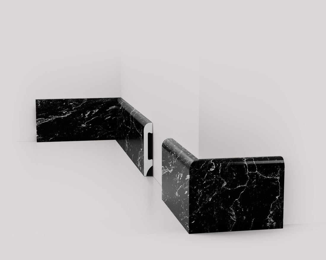 Battiscopa in polimero Ard Italia JT1137/391 misura 2000x14x85 mm Nero Marquinia