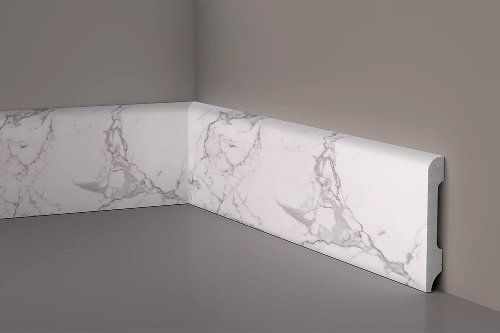 Battiscopa in polimero Ard Italia JT1137/311 misura 2000x14x85 mm Bianco Carrara