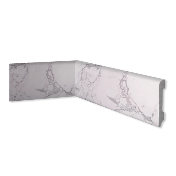 Battiscopa in polimero Ard Italia JT1137/311 misura 2000x14x85 mm Bianco Carrara