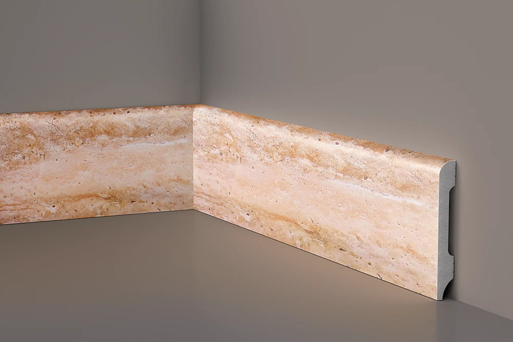 Battiscopa in polimero Ard Italia JT1137 HDS misura 2000x14x85 mm Travertino