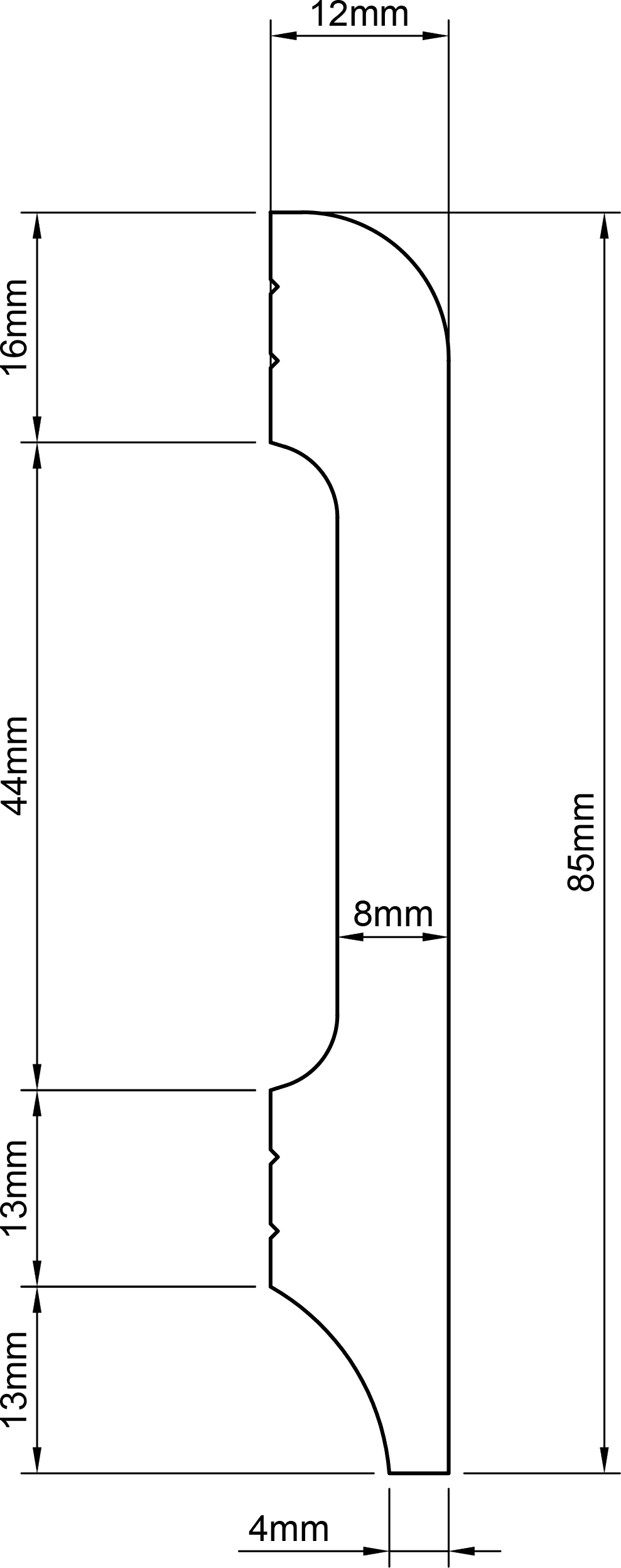 Battiscopa in polimero Ard Italia JT1137/311 misura 2000x14x85 mm Bianco Carrara