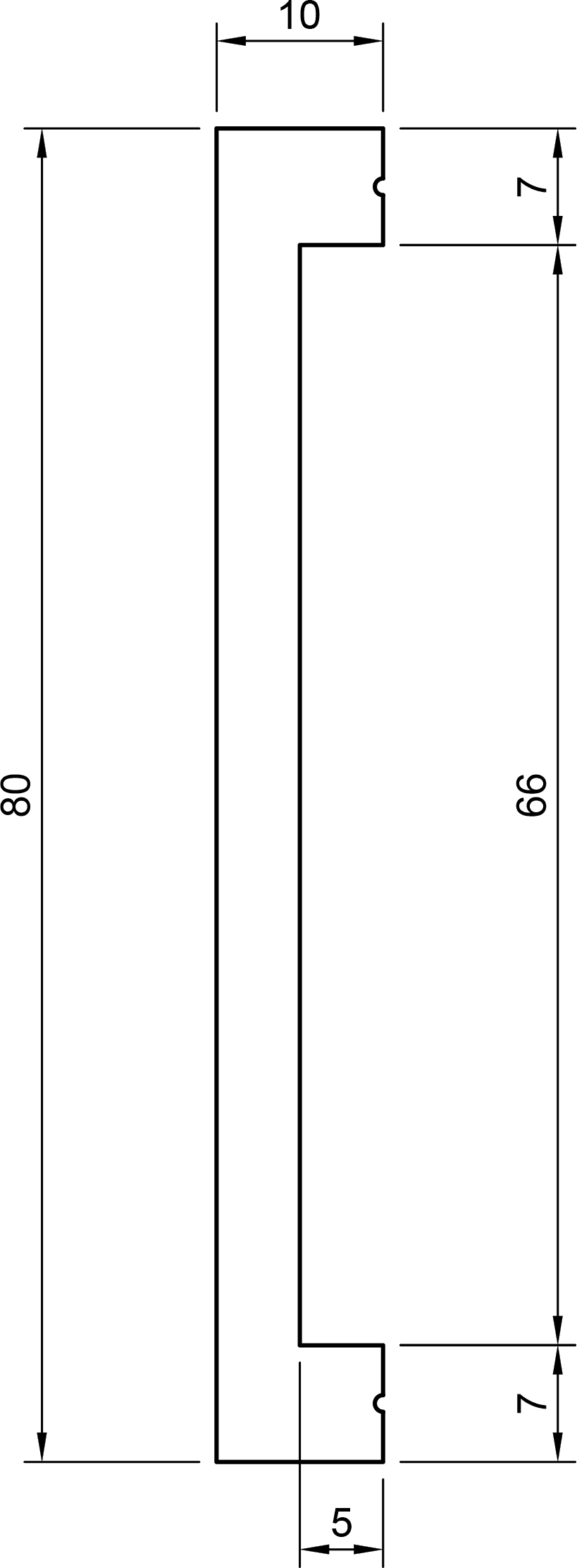 Battiscopa in polimero Ard Italia JX139/80 misura 2000x10x80 mm