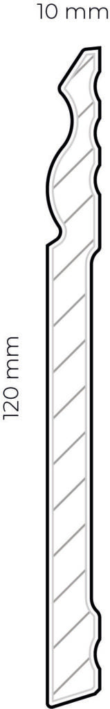 Battiscopa in polimero Ard Italia JX267 misura 2000x10x120 mm