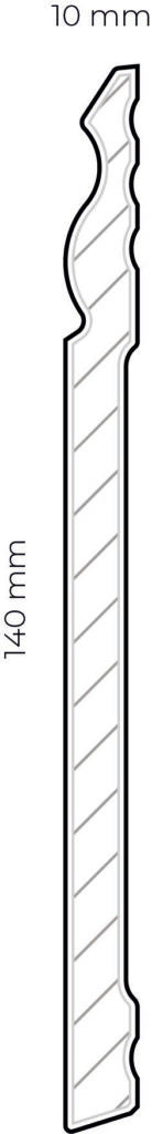 Battiscopa in polimero Ard Italia JX268 misura 2000x10x140 mm