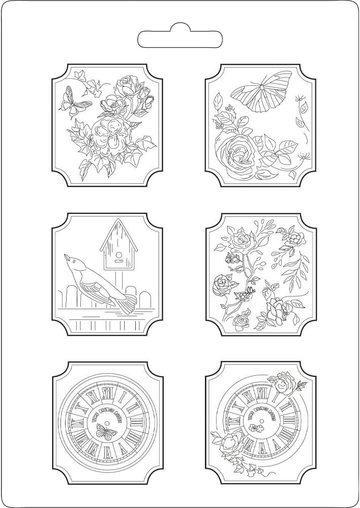 Stampo in PVC Morbido A4 - HOUSE OF ROSES - cm. 21 x 29,7 -  Stamperia OUTLET