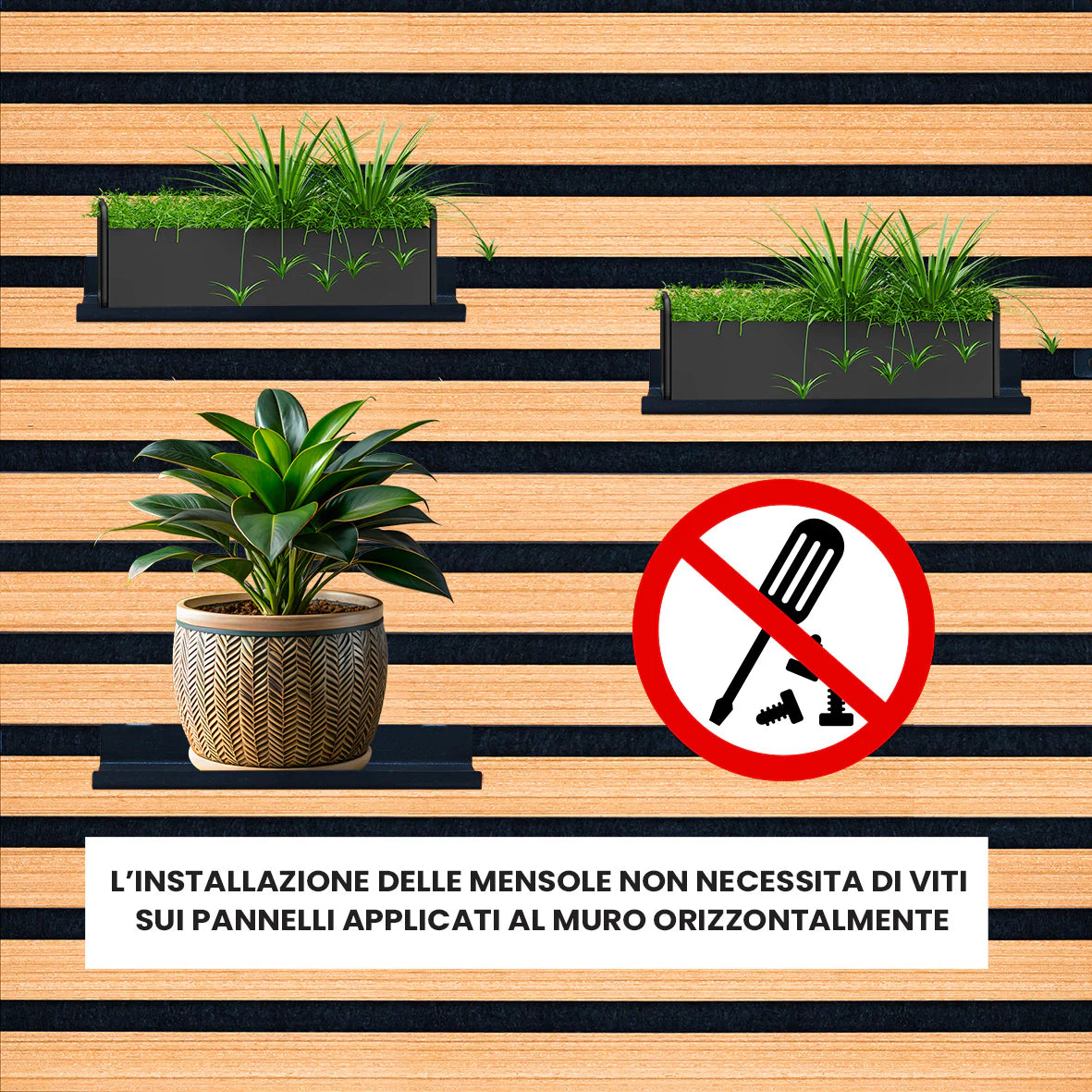 Kit Accessori Pannelli Fonoassorbenti Mensola e 2 ganci Esseci