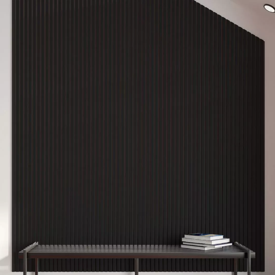 Listelli acustici in MDF Nero mis. 278 cm x 60 cm modello FLESSIBILE